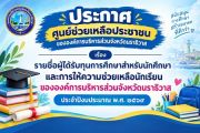 รายชื่อผู้ได้รับทุนการศึกษาสำหรับนักศึกษา และการให้ความช่วยเหลือนักเรียนขององค์การบริหารส่วนจังหวัดนราธิวาส ประจำปีงบประมาณ พ.ศ. ๒๕๖๙